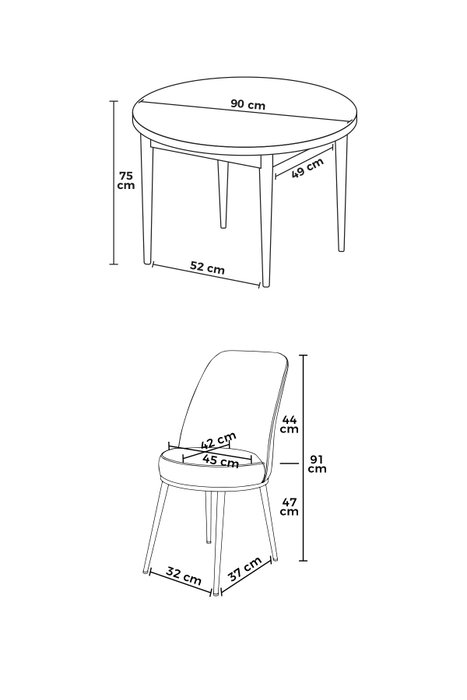 Hanah Home Tor - Baroque, Fume Juego de mesa y sillas de 5 piezas